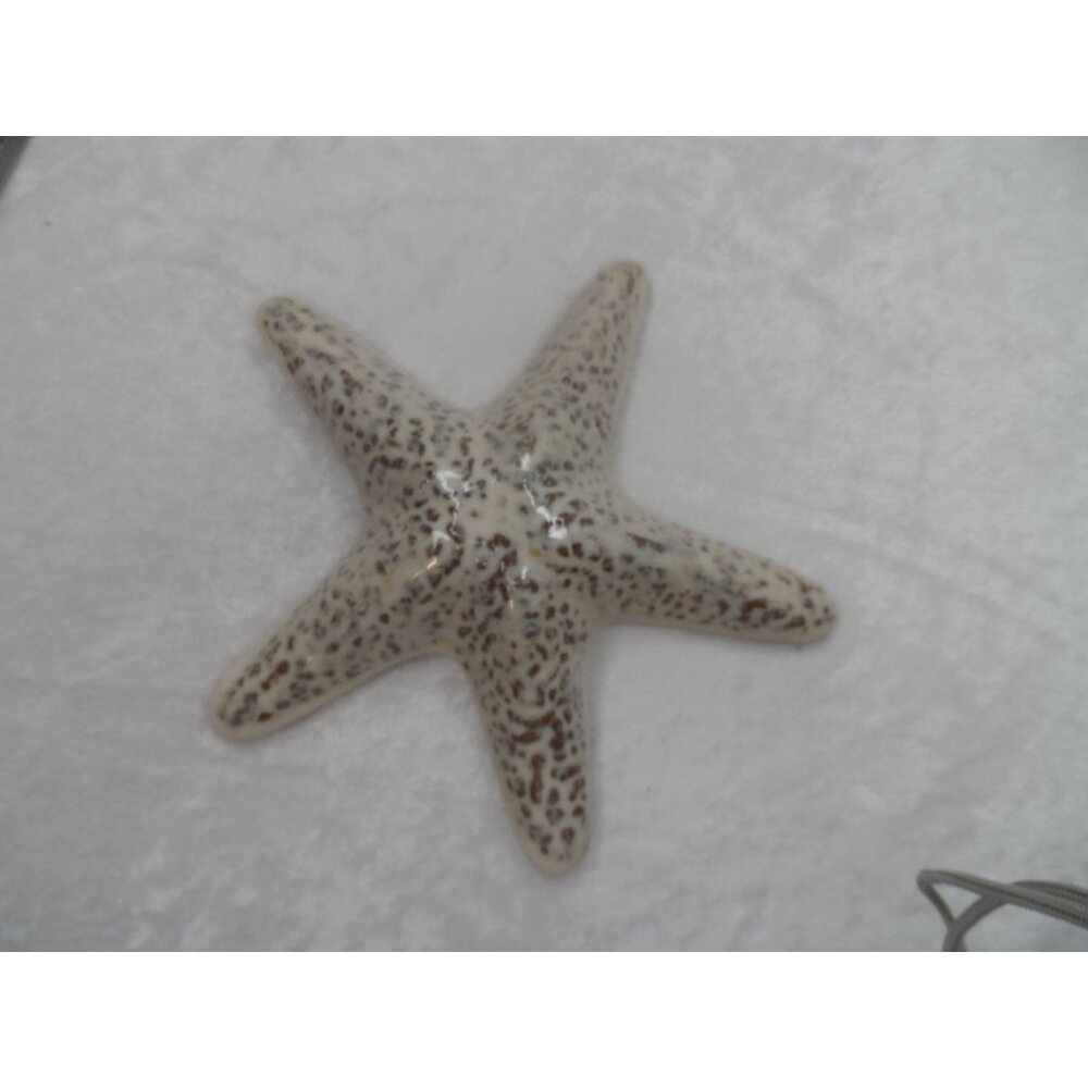 Ceramic Starfish Decor 8" Beige Coastal Beach House Accent - Picture 3 of 6